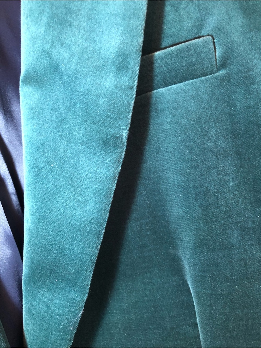 Reimagined by J. Crew Teal/Green Velvet Single-Button Blazer 12 Tall NWOT - Picture 6 of 8